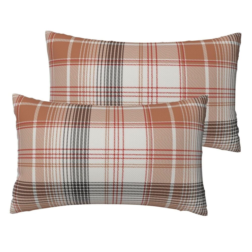 8427 Buffalo Plaid Lumbar Pillow Covers 12x20 Set of 2 Fall Autumn